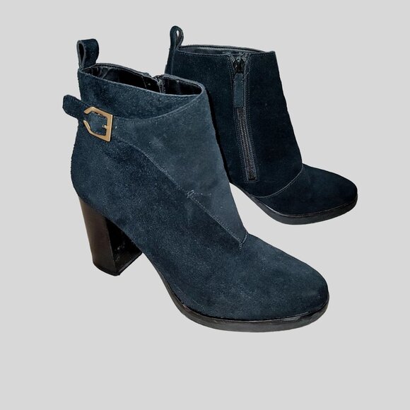 Cole Haan Womens 8 Chunky Suede Ankle Boots Fall Workwear Minimalist Grunge Y2K - Picture 1 of 9